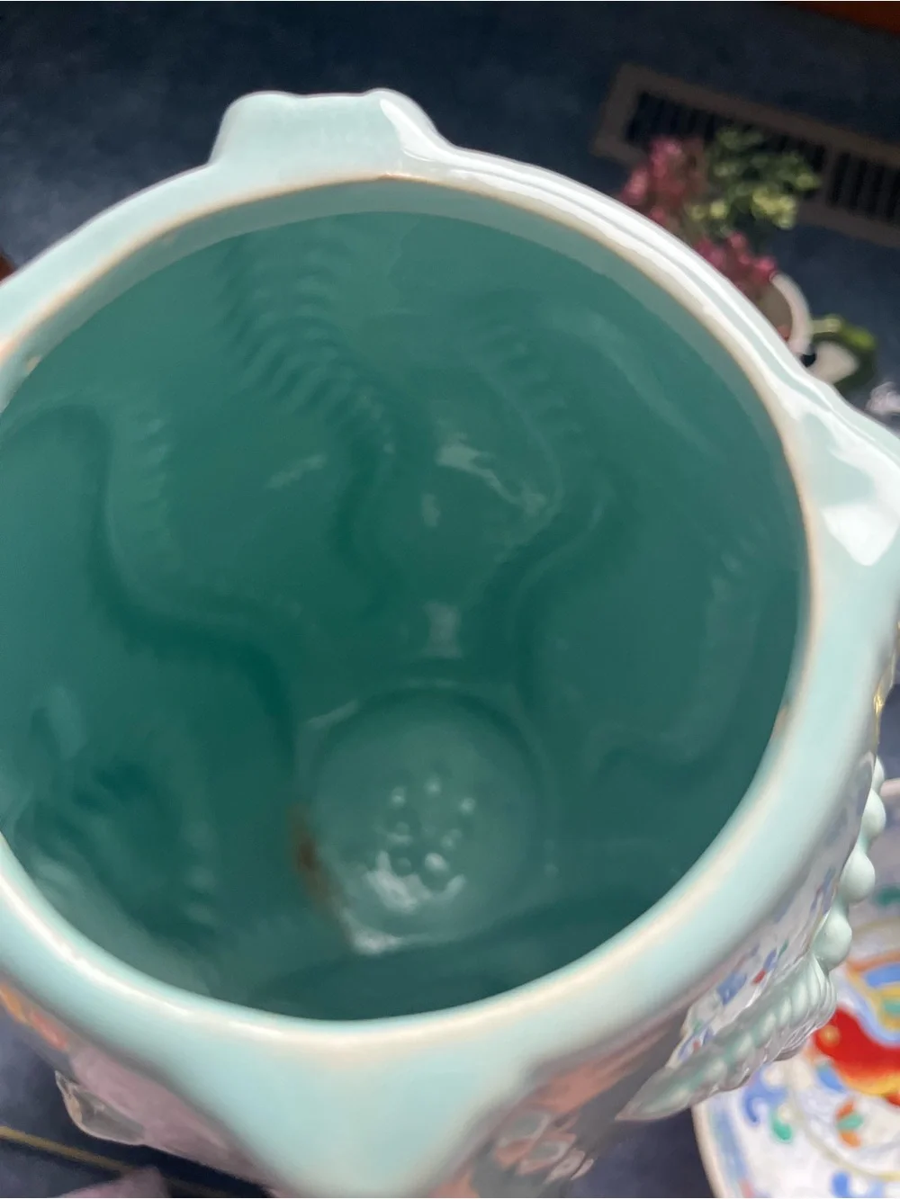 Seafoam Green Textured Ceramic Vase